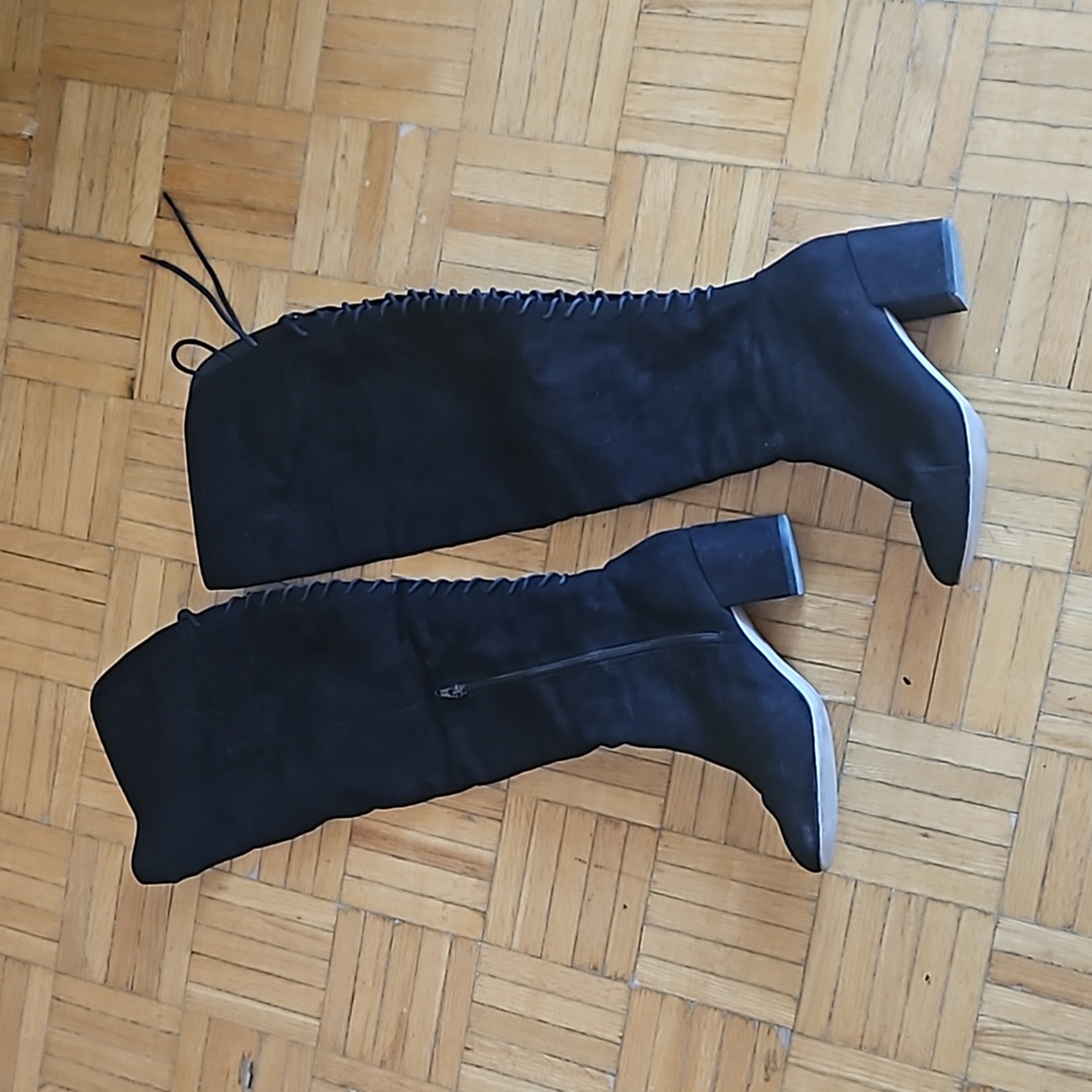 Over the knee black boots